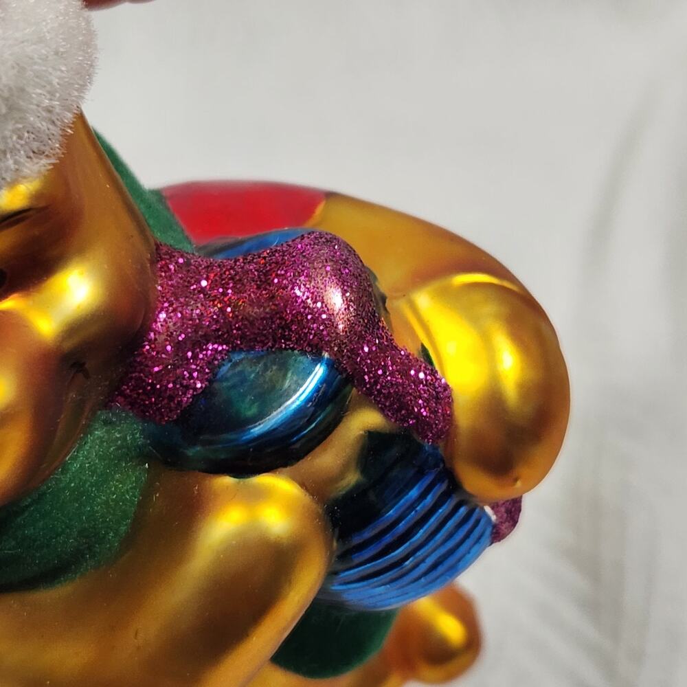 Disney Pooh Bear Blown Glass Christmas Tree Ornament Decor Flocked Box Honey - Picture 10 of 13